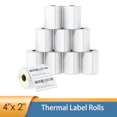 4" x 2" x 700 Direct Thermal Label Rolls