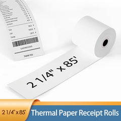 2 1/4" x 85' Thermal Paper Receipt Rolls - 50 Rolls
