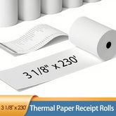 3 1/8" x 230' Thermal Paper Receipt Rolls - 50 Rolls