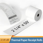 2 1/4" x 50' Thermal Paper Receipt Rolls - 50 Rolls