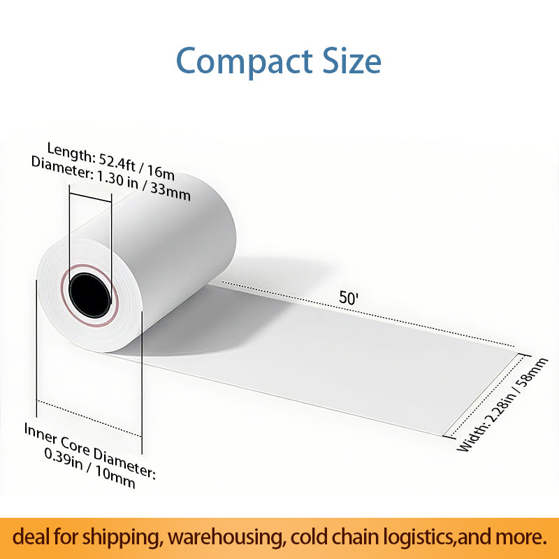 2 1/4" x 50' Thermal Paper Receipt Rolls - 50 Rolls